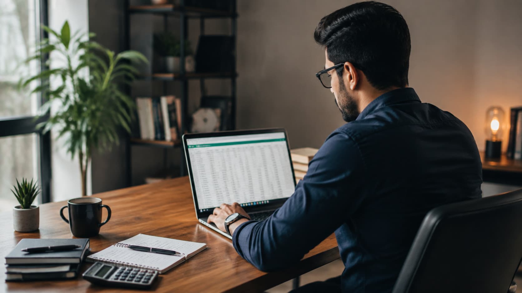 A freelancer reviewing financial spreadsheets and calculating how much emergency fund should freelancers have for stability.
