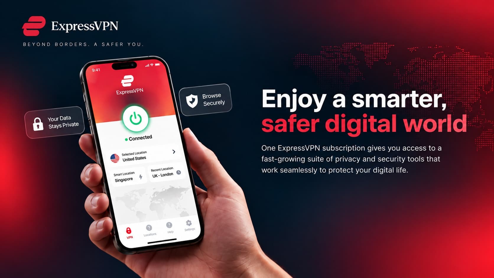 ExpressVPN review featured banner showing VPN apps on multiple devices