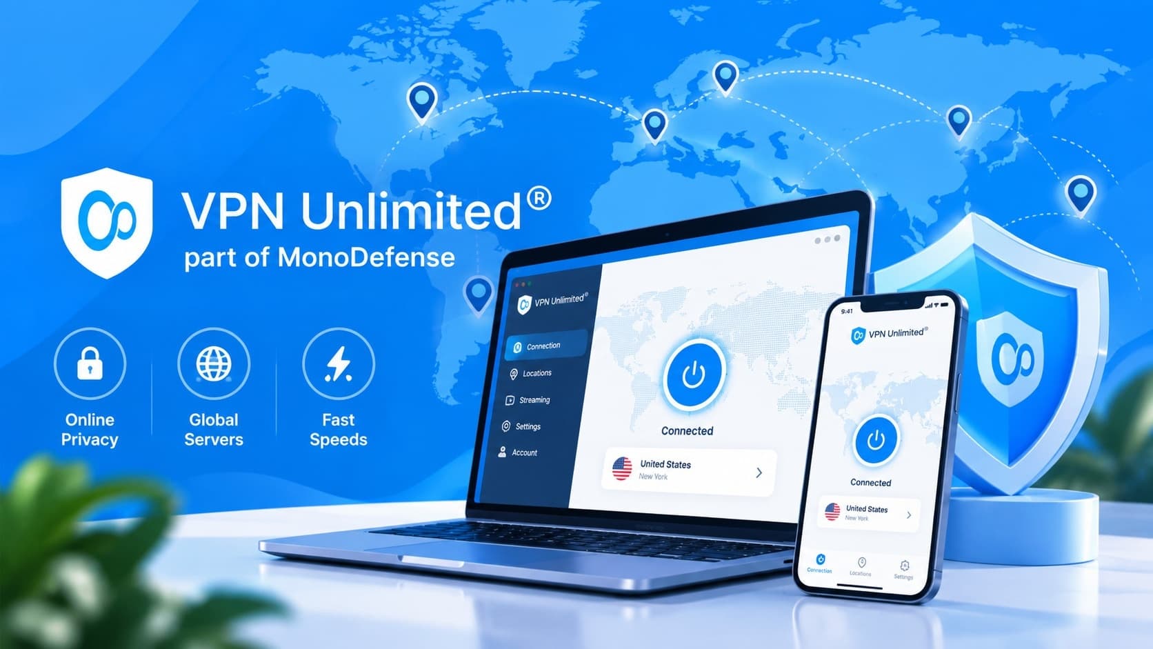 VPN Unlimited KeepSolid review 2026 dashboard displaying dedicated streaming servers and KeepSolid Wise protocol