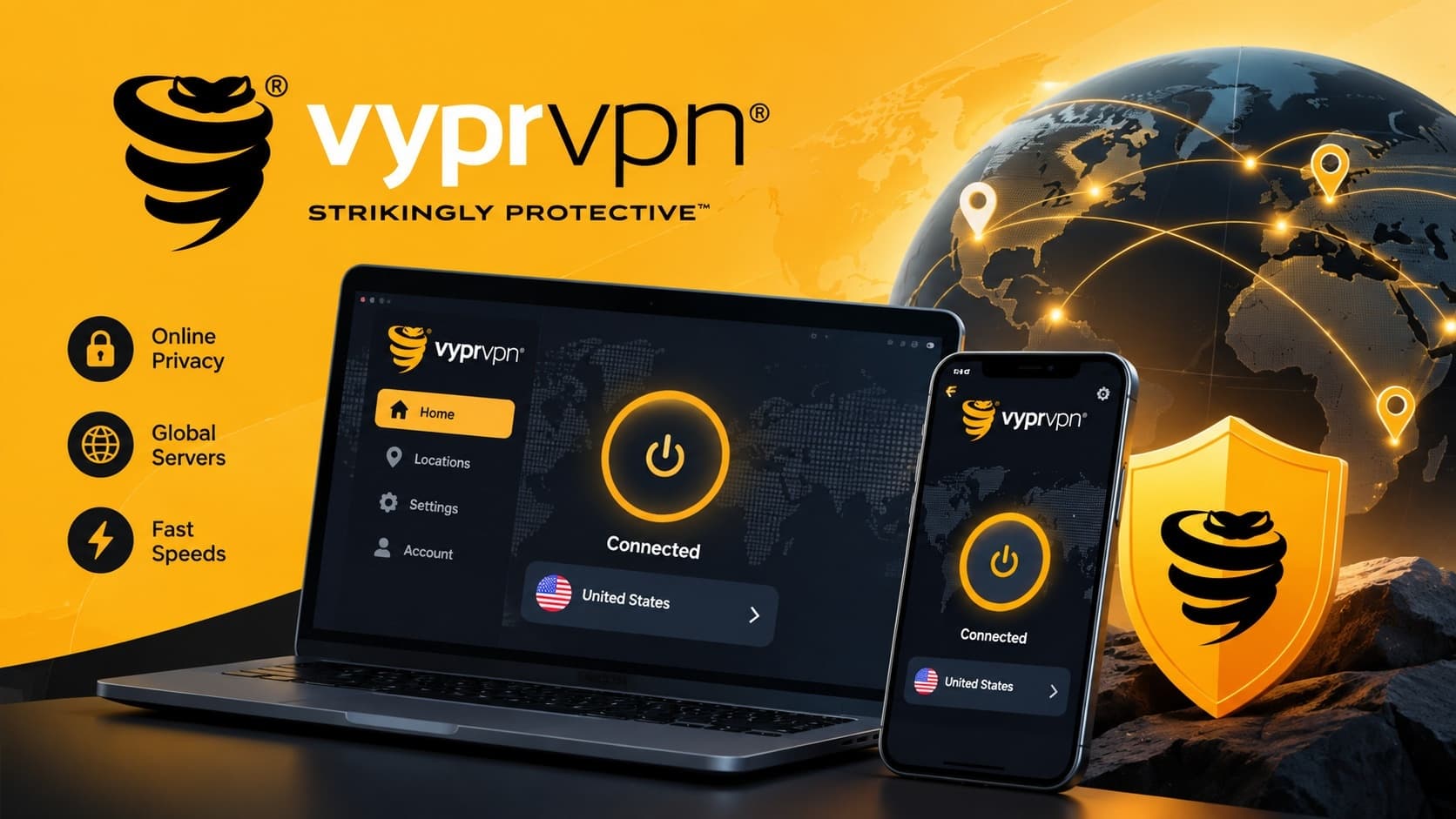 VyprVPN review 2026 app interface featuring Chameleon anti-censorship protocol and self-owned server network